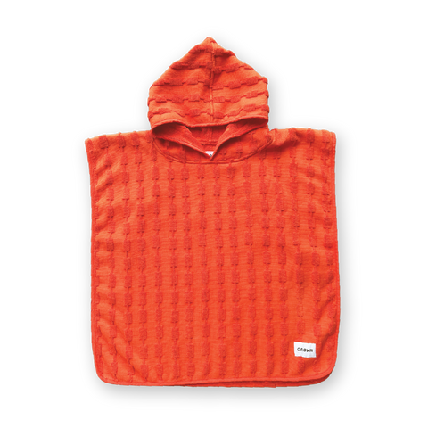 Terry Towelling Poncho - Blocks Rosso