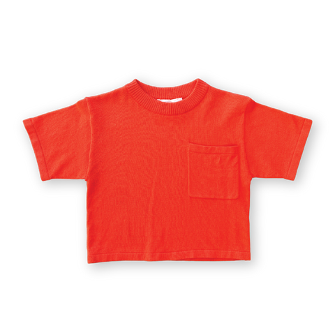 Knitted Pocket Tee - Rosso