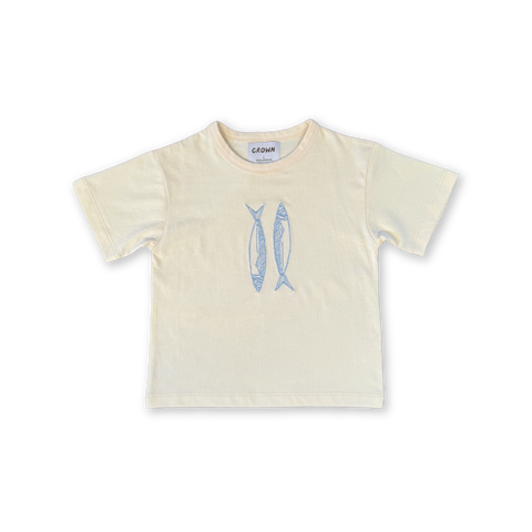Sardine Embroidered Tee - Milk