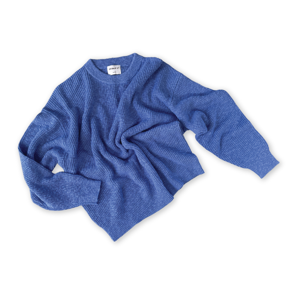 Textured Organic Knit Pull Over / Adults - Cobalt