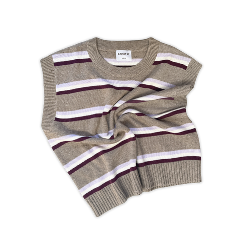 Stripe Knit Vest / Adults - Oatmilk