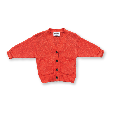 Textured Cardigan - Port Red