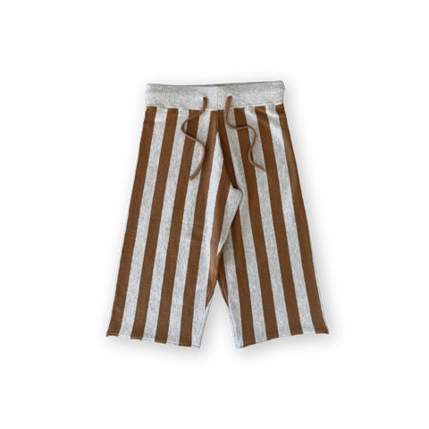 Striped Knit Pants - Grey Marle & Mud