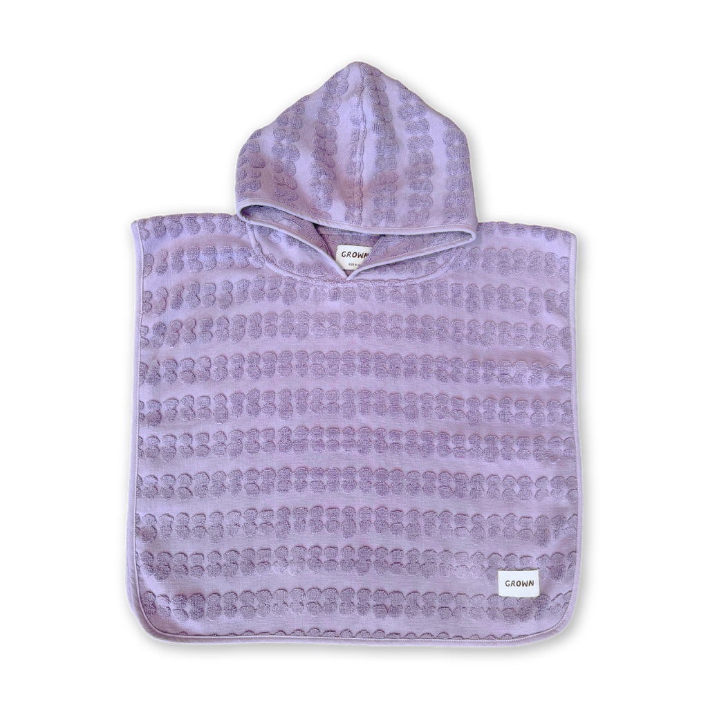 Bubble Terry Towelling Poncho - Mauve