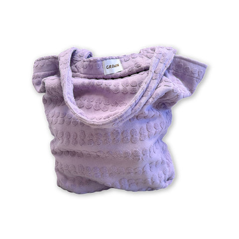 Bubble Terry Towelling Beach Tote - Mauve
