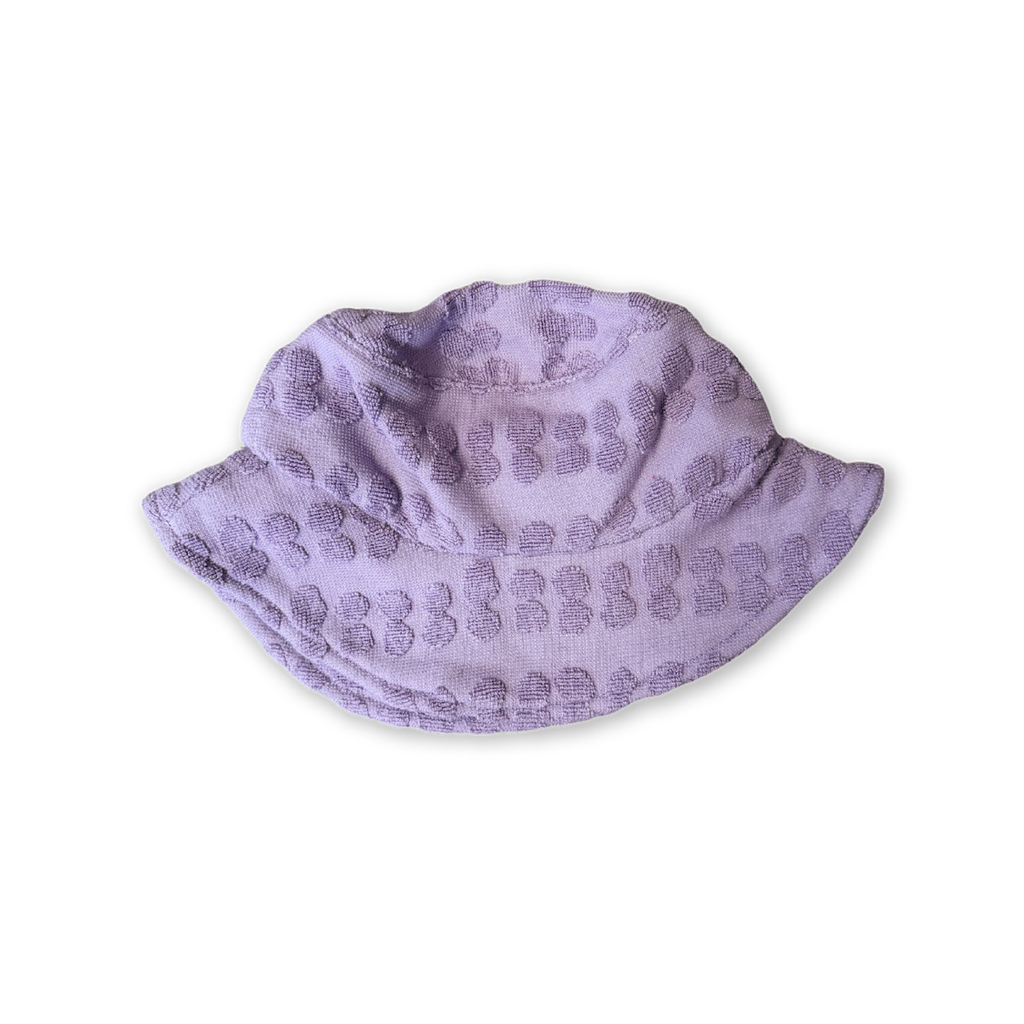 Bubble Terry Towelling Bucket Hat - Mauve