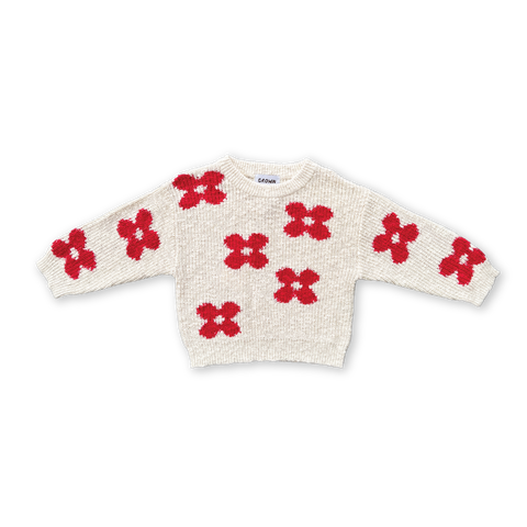Posy Knitted Pull Over - Milk