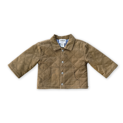 Quilted Denim Jacket - Coffee