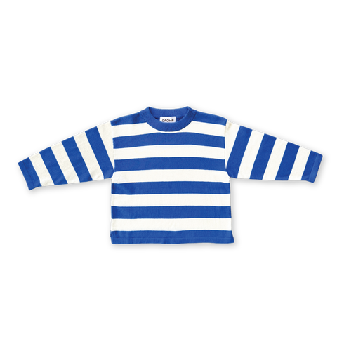 Stripe Long Sleeve Knitted Tee - Sea