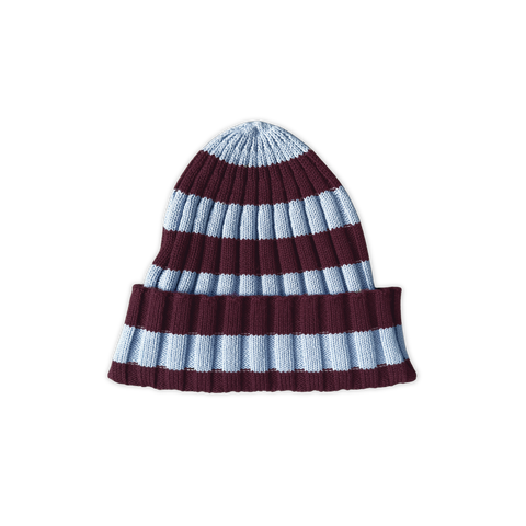 Striped Pixie Knit Beanie - Plum & Haze