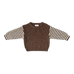 Stripe Sleeve Knit Pull Over - Espresso