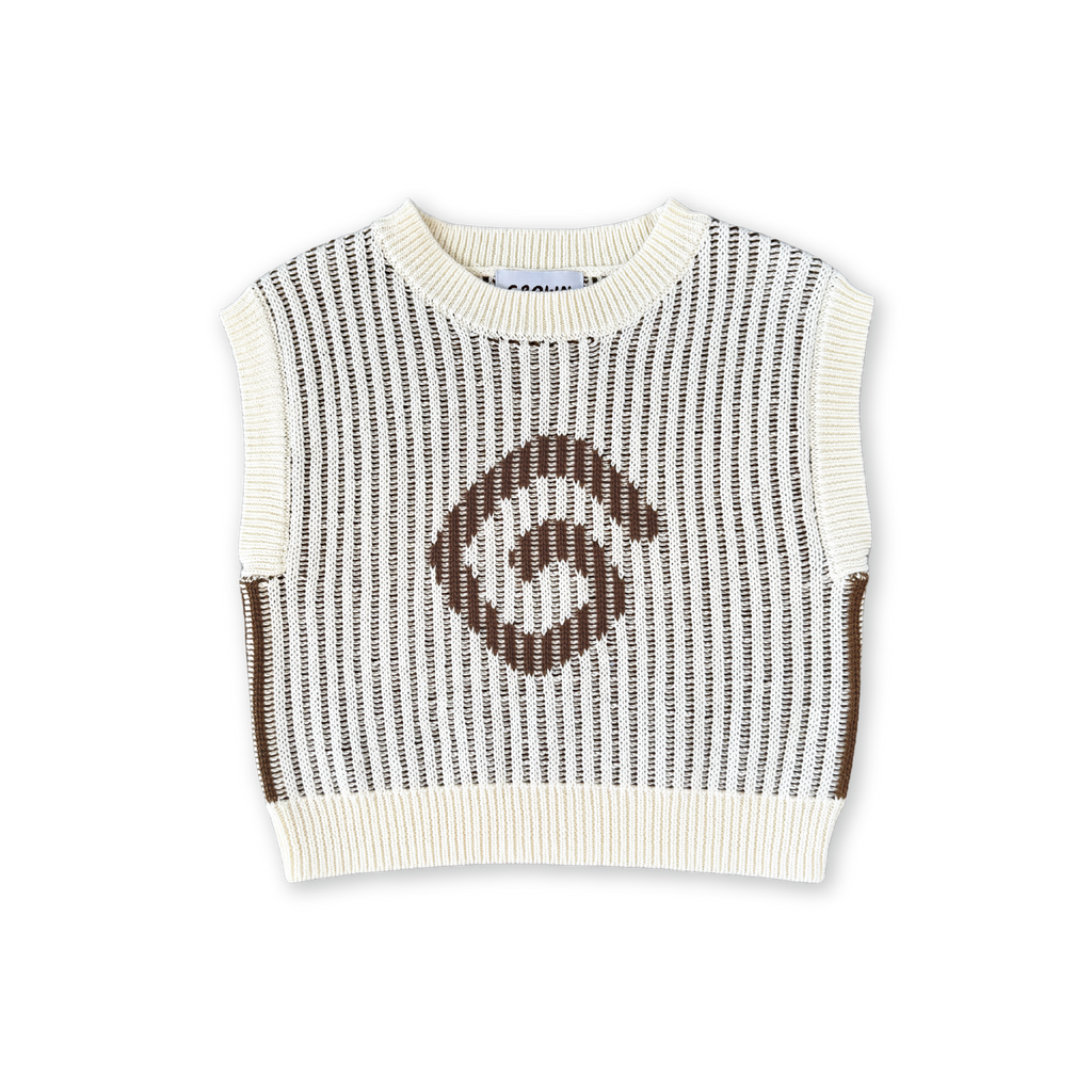 Swirl Knit Vest - Milk