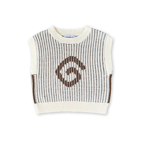 Swirl Knit Vest - Milk