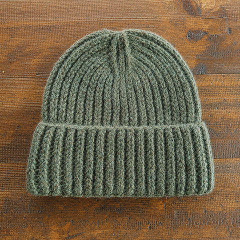 Chunky Handknit Beanie - Midnight Moss