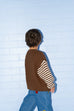 Stripe Sleeve Knit Pull Over - Espresso