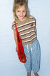 Stripe Apple Knit Vest - Oatmilk