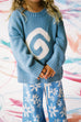 Swirl Intarsia Knit Pull Over - Duck Egg