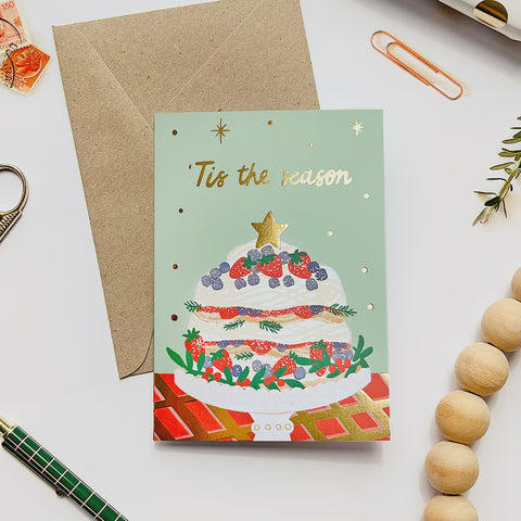 Pavlova Gold Foil Christmas Card