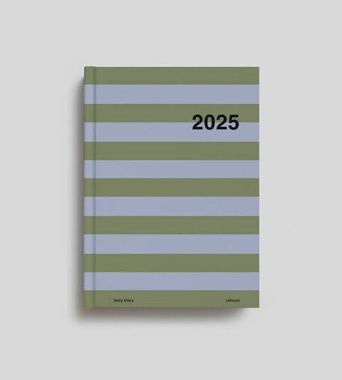 Daily Diary 2025 - Periwinkle & Olive Stripe