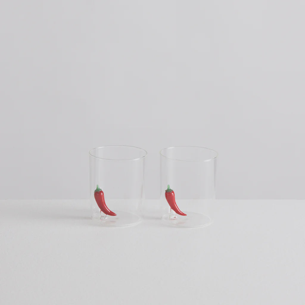 2 Chilli Gobelets - Clear & Red
