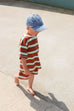Cotton Sports Stripe Tee - Acorn