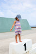 Knitted Club Stripe Romper - Mauve
