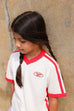 Knitted Contrast Tee - Fiesta & Coconut