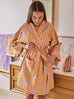 Kumquat Bloom Seersucker Short Robe