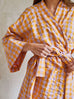 Kumquat Bloom Seersucker Short Robe