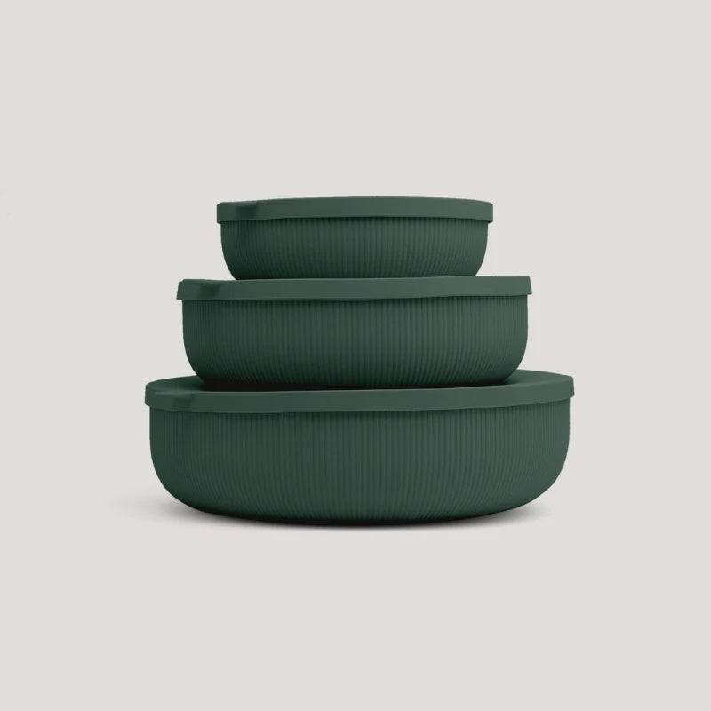 Silicone Nesting Bowl Set of 3 - Moss