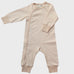 Double Stripe Zip Suit - Brown & Natural