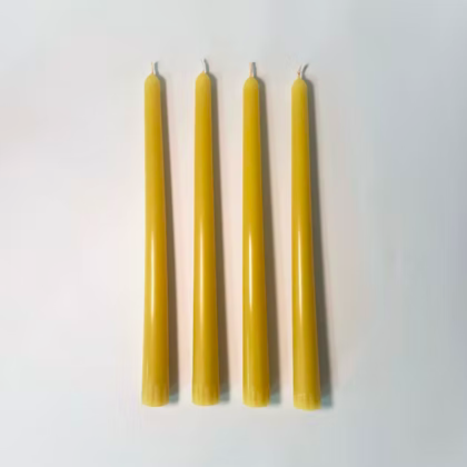 Beeswax Taper Candle Set of 4 - Moonlit Yellow / 25cm