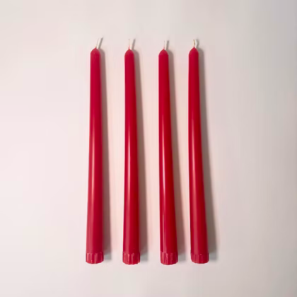Beeswax Taper Candle Set of 4 - Ruby Red