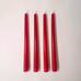Beeswax Taper Candle Set of 4 - Ruby Red