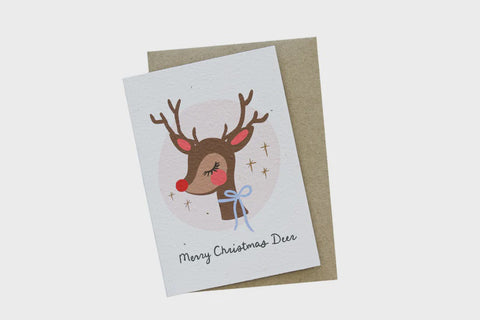 Merry Christmas Deer Plantable Card