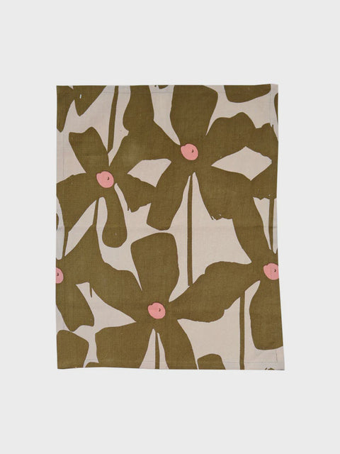 Tea Towel - Olive Poppy