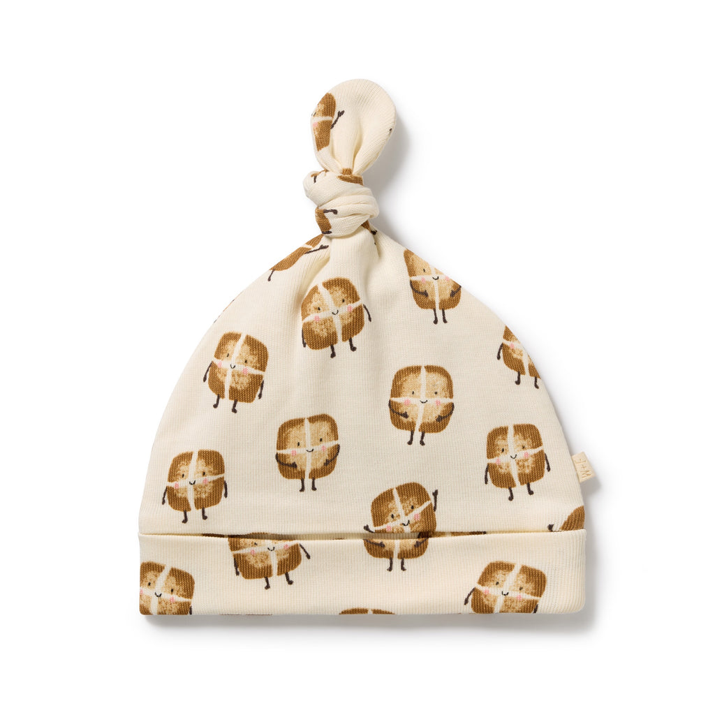 Organic Knot Hat - Hot Cross Buns