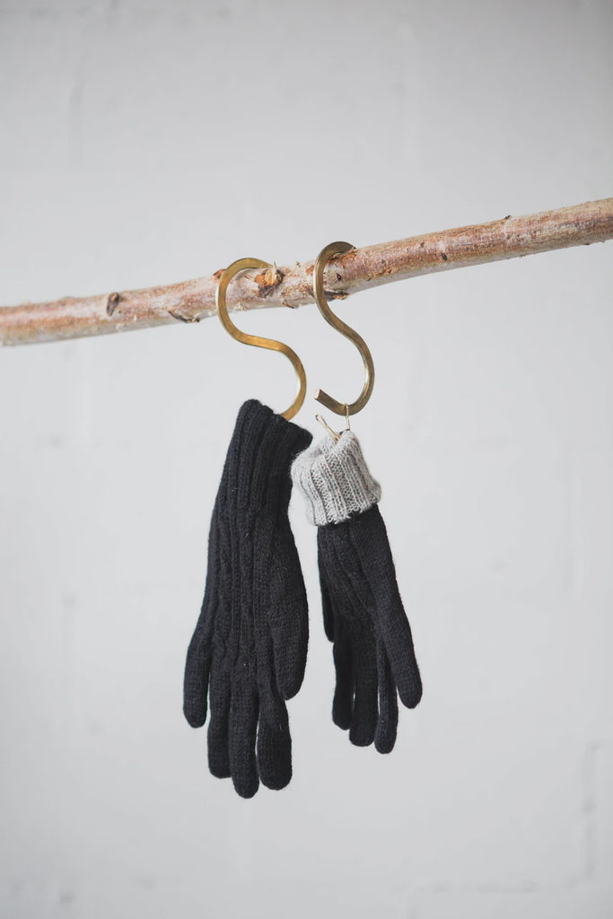 Baby Alpaca Reversible Gloves - Charcoal