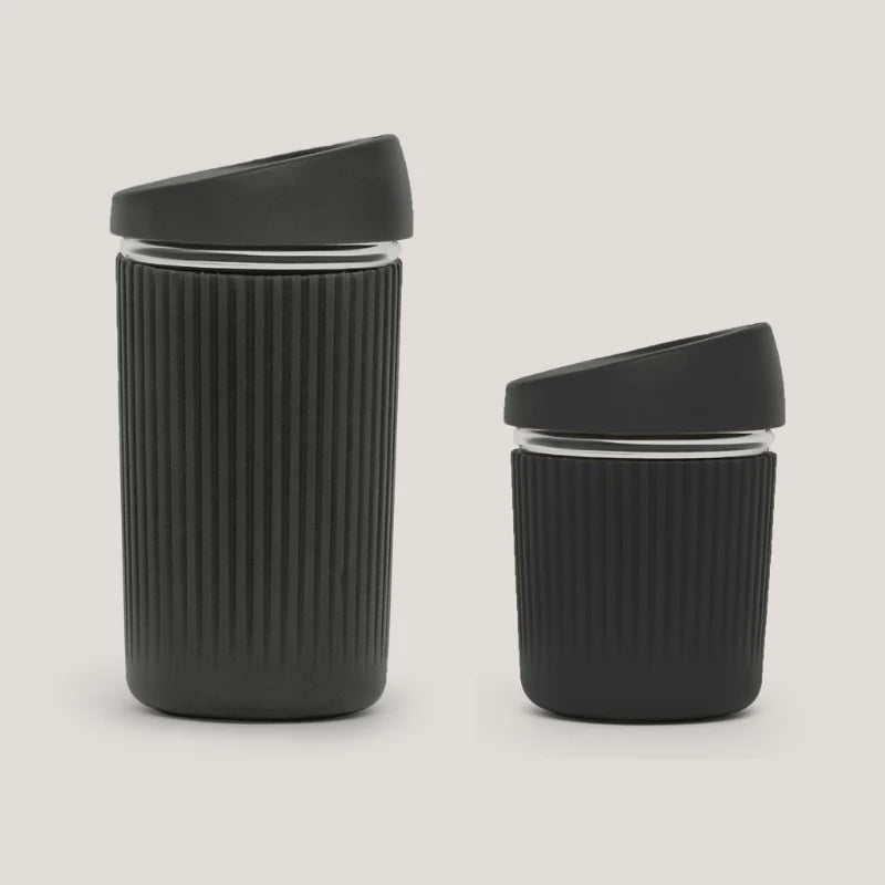 Reusable Glass Coffee Cup - Liquorice