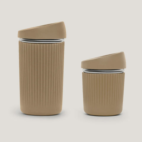 Reusable Glass Coffee Cup - Praline