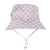 Broad Brim Bucket Hat - Lavender Checks