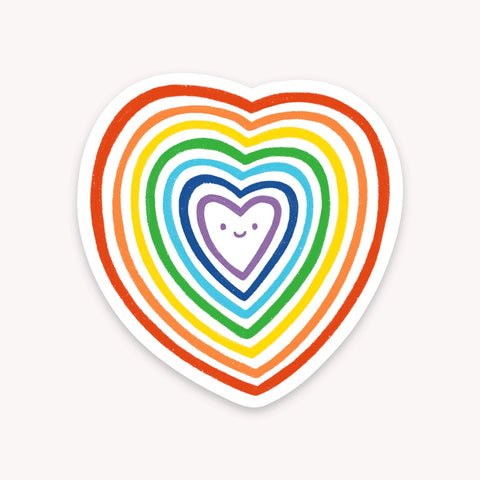 Rainbow Heart Waterproof Vinyl Sticker