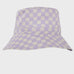 Broad Brim Bucket Hat - Lavender Checks