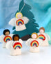 Felt Waldorf Angel With Rainbow - Black Hair