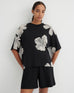 Oversized Boxy Tee - Monochrome Floral