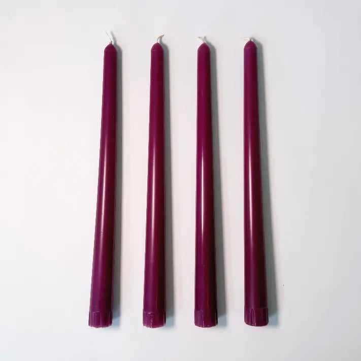 Beeswax Taper Candle Set of 4 - Orchid Pink / 25cm