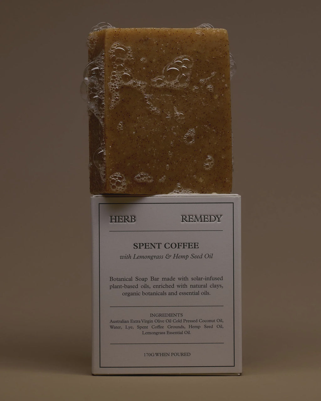 Botanical Soap Bar - Spent Coffee with Lemongrass & Hemp Seed Oil