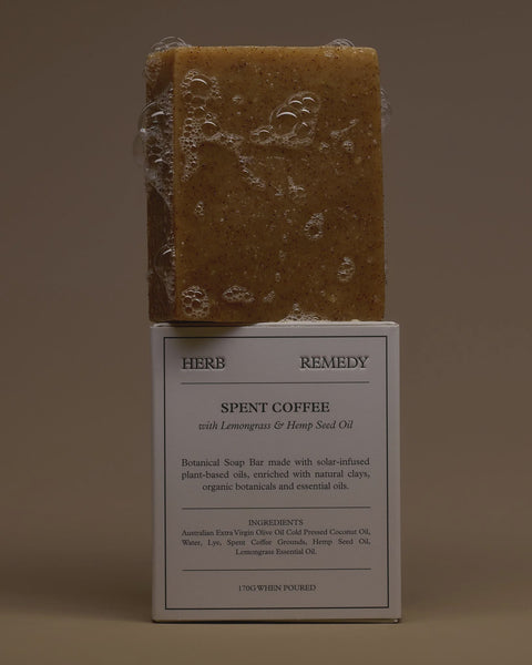 Botanical Soap Bar - Spent Coffee with Lemongrass & Hemp Seed Oil