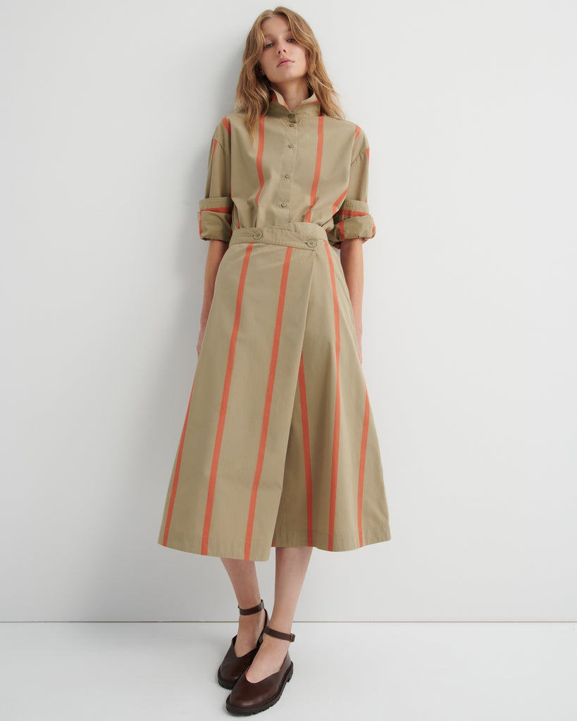 Fold Skirt - Nasturtium Stripe