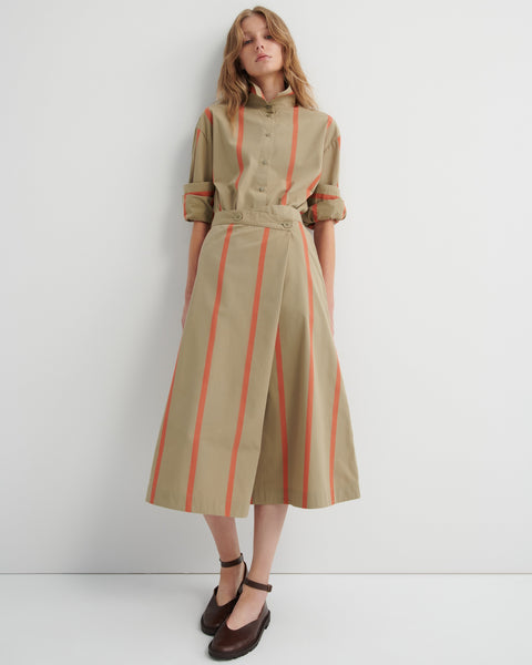 Fold Skirt - Nasturtium Stripe